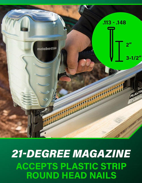 Load image into Gallery viewer, Framing Nailer, Pro-Preferred Power Nailer for Flooring, Roof Decking, and More, Lightweight 7.5 Lbs Framing Tool for 21° 2&quot; to 3-1/2&quot; Plastic Collated Nails, NR90AES1
