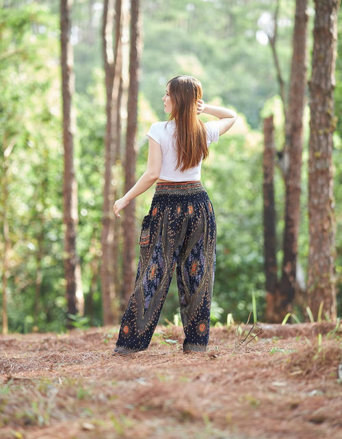 Load image into Gallery viewer, Women&#39;S Smocked Waist Boho Flowy Yoga Harem Pants Hippie Clothes
