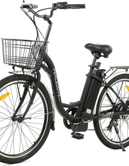 Load image into Gallery viewer, Citycruiser Electric Bike 26&quot; E Bike 350W Motor Bicycles Removable 36V 10AH Lithium Battery Commute Step-Through Ebike Moped for Adults with Basket Shimano 7 Speed Gears
