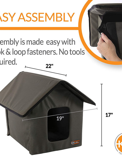 Load image into Gallery viewer, Outdoor Cat House for outside Pets, Weatherproof Outdoor Cat House for Ferals, Insulated Kitty Shelter, 2 Doors, Waterproof Removable Floor Pad, Unheated - Olive/Olive
