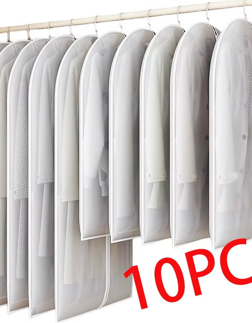 Load image into Gallery viewer, Clothes Hanging Dust Cover Wedding Dress Cover Suit Coat Storage Bag Transparent Fully Enclosed Clothes Cover with Zipper
