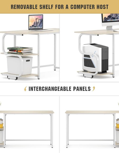 Load image into Gallery viewer, Reversible Computer Desk for Small Spaces, 47 Inch Office Desk with Shelves, Gaming Desk Writing Desk Bedroom Desk for Home Office
