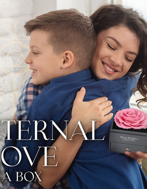 Load image into Gallery viewer, Glamour Boutique Preserved Rose in a Box with I Love You Necklace in 100 Languag
