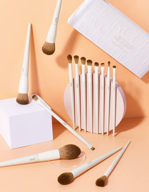 Load image into Gallery viewer, Makeup Brushes 14Pcs Makeup Brush Set Premium Synthetic Powder Foundation Contour Blush Concealer Eye Shadow Blending Liner Make up Brush Kit Light Grey T329
