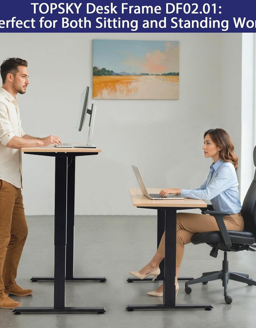 Load image into Gallery viewer, Dual Motor Electric Adjustable Standing for up to 70.8”X31.5” Table Tops, 225 Lbs Weight Capacity, Computer Desk for Home and Office (Grey Frame Only)
