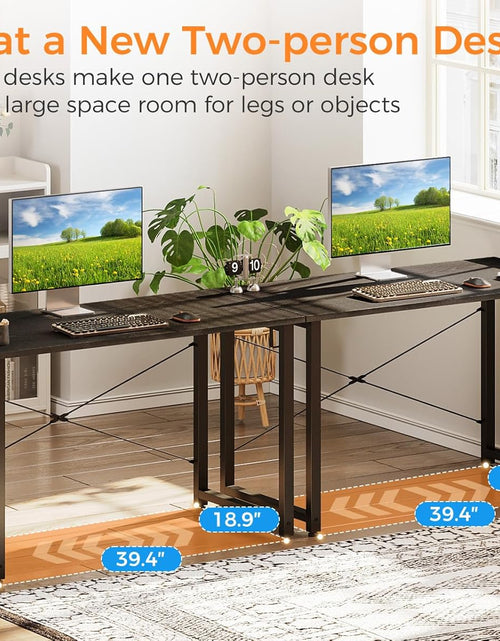 Load image into Gallery viewer, Computer Desk, 40 Inch Small Study Table, Office Desk with Storage, Work Table with Headphone Hook for Small Space Home Office, Black
