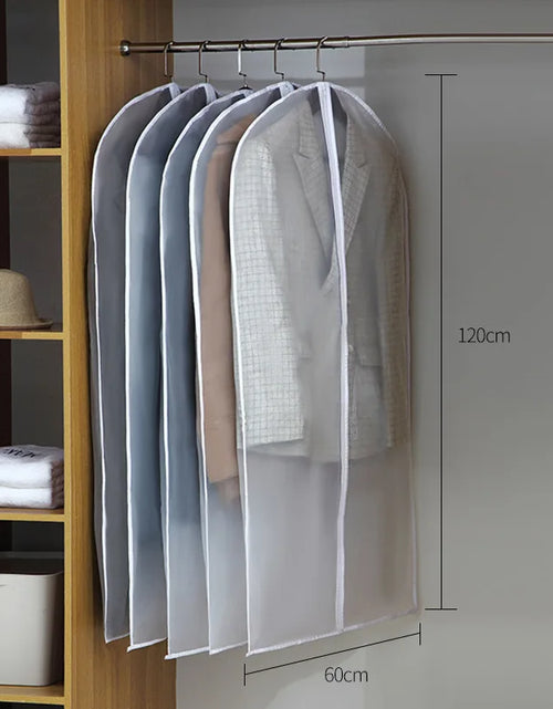 Load image into Gallery viewer, Clothes Hanging Dust Cover Wedding Dress Cover Suit Coat Storage Bag Transparent Fully Enclosed Clothes Cover with Zipper
