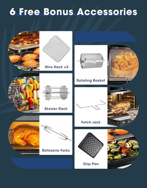 Load image into Gallery viewer, Air Fryer Oven 17-Quart,  1800W Countertop Air Fryer Toaster Oven Combo with Rotisserie &amp; Dehydrator, Digital Controls, 8 Presets, Rich Accessories &amp; Cookbook (40+ Recipes), ETL Certified
