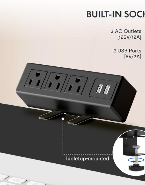 Load image into Gallery viewer, EN2 Whole-Piece Standing Desk with Clamp Power Strip, 48 X 30&#39;&#39; Height Adjustable Electric Stand up Desk with Cable Management (Gray Frame + Mahogany Top, 2 Packages)
