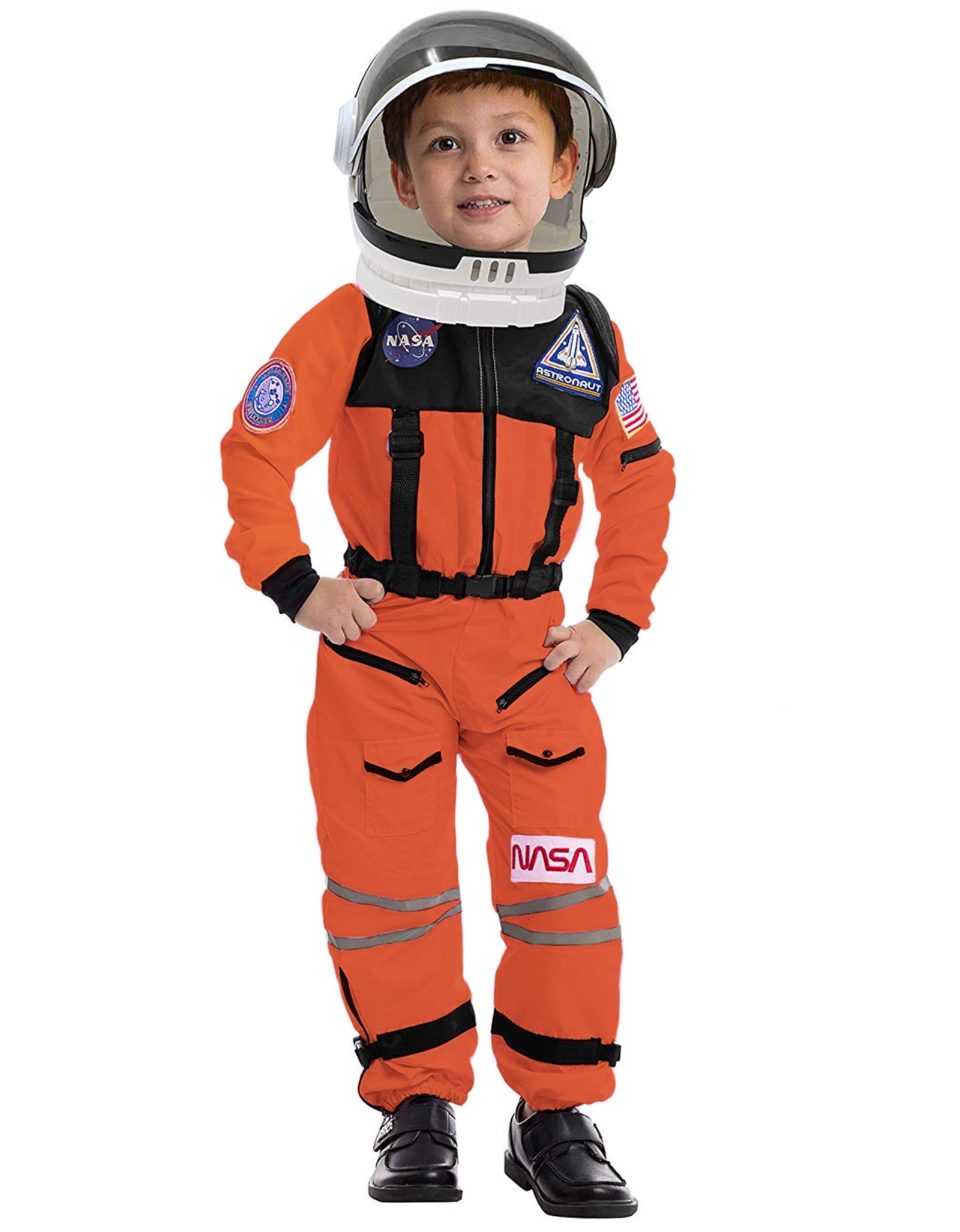 Astronaut Costume with Helmet for Kids Toddler Boys Halloween Dress up Party and Roly Play Cosplay 3-14 Years