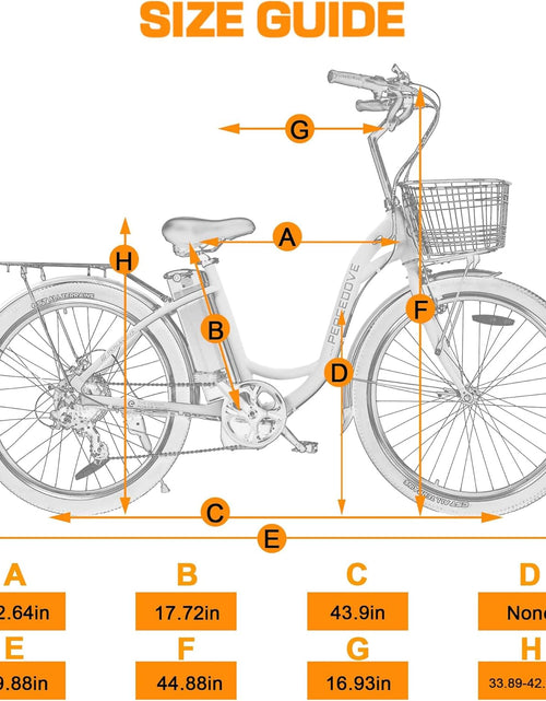 Load image into Gallery viewer, Citycruiser Electric Bike 26&quot; E Bike 350W Motor Bicycles Removable 36V 10AH Lithium Battery Commute Step-Through Ebike Moped for Adults with Basket Shimano 7 Speed Gears
