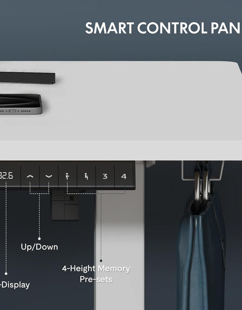 Load image into Gallery viewer, One-Piece Electric Standing Desk, 48 X 24 Inches Adjustable Desk with Seamless Desktop, Memory Controller Height Adjustment (White Frame + White Desktop, 2 Packages)
