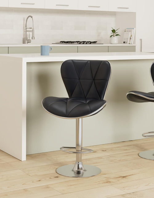 Load image into Gallery viewer, Leader Shell Back Bar Stools Set of 2, Adjustable Bar Stool with Back, Swivel Barstools (Black)
