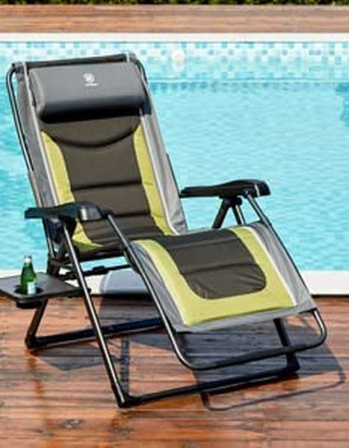 Load image into Gallery viewer, Oversize XL Zero Gravity Recliner Padded Patio Lounger Chair with Adjustable Headrest Support 350Lbs (Olive Green)

