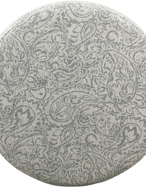 Load image into Gallery viewer, Home Decor | Upholstered round Storage Ottoman | Ottoman with Storage for Living Room &amp; Bedroom, Gray Floral
