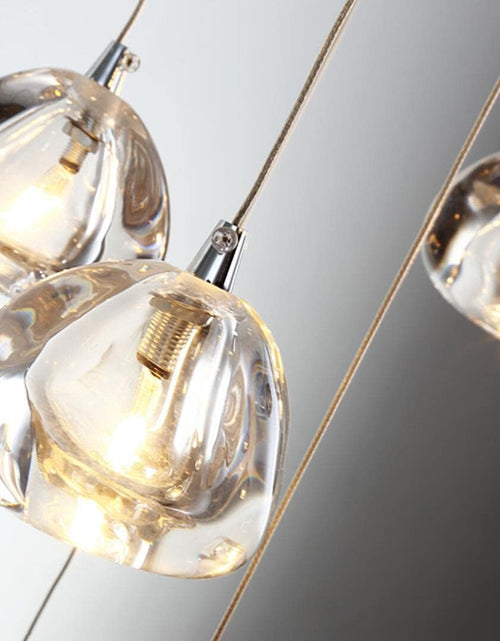 Load image into Gallery viewer, 7-Light Chandeliers for Dining Room LED Light Hanging Ceiling Pendant Light Fixtures for Kitchen Island Modern Crystal Flush Mount Ceiling Lighting for Bedroom Bulbs Included
