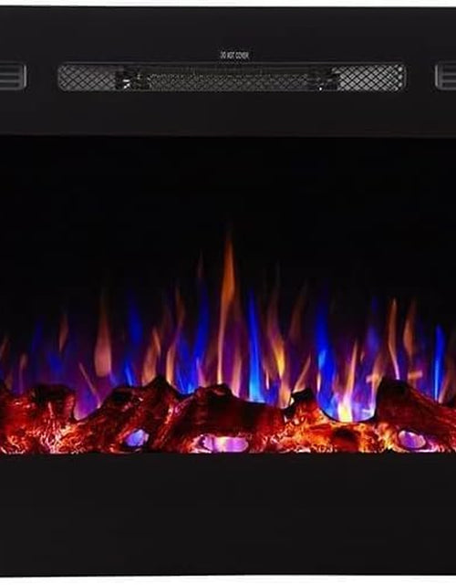 Load image into Gallery viewer, Smart Electric Fireplace-The Sideline 36&quot; Wide-In Wall Recessed - 30 Realistic Ember Color/Flame Options - 1,500W Heater W/Thermostat - Log &amp; Crystal Hearth Options - Alexa/Wifi Enabled
