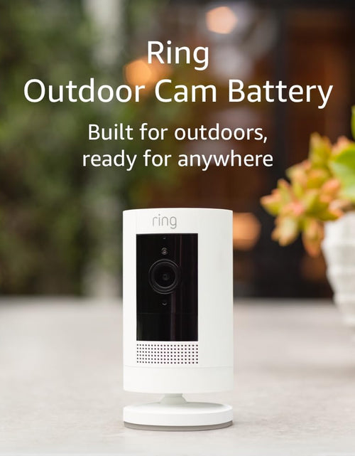 Load image into Gallery viewer, Outdoor Cam (Stick up Cam) | Weather-Resistant Outdoor Camera, Live View, Color Night Vision, Two-Way Talk, Motion Alerts, Works with Alexa | White
