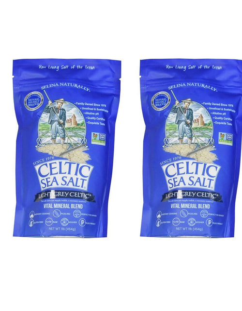 Load image into Gallery viewer, Light Grey  Resealable Bags Â€“ Additive-Free, Delicious Sea Salt, Perfect for Cooking, Baking and More - Gluten-Free, Non-Gmo Verified, Kosher and Paleo-Friendly, 16 Ounce (Pack of 2)
