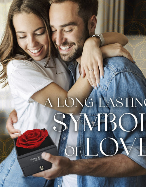 Load image into Gallery viewer, Glamour Boutique Preserved Rose in a Box with I Love You Necklace in 100 Languag

