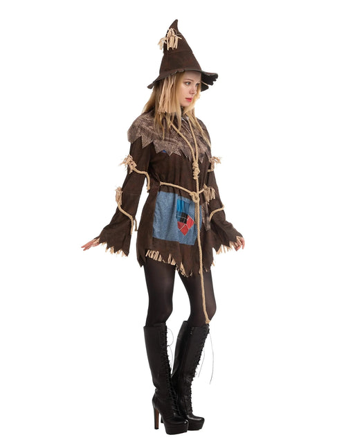 Load image into Gallery viewer, Scary Scarecrow Costume for Adult Women Halloween Dress up Party Cosplay
