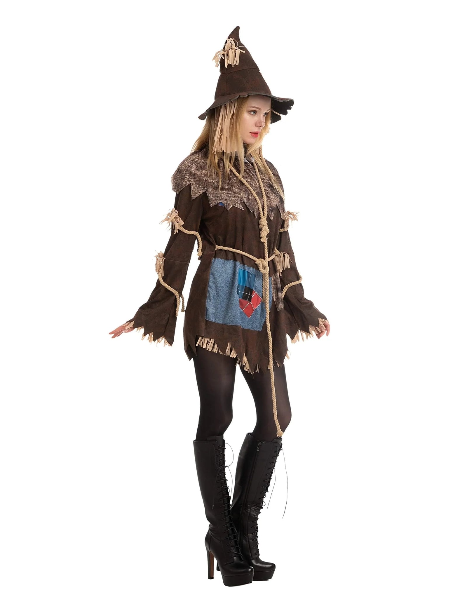 Scary Scarecrow Costume for Adult Women Halloween Dress up Party Cosplay