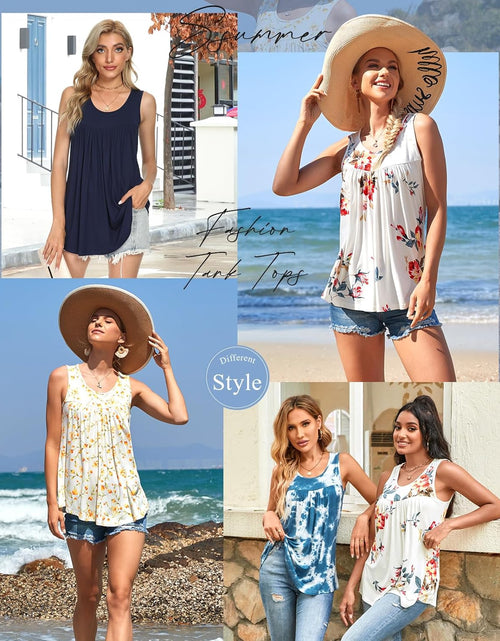 Load image into Gallery viewer, Women&#39;S 2025 Summer Sleeveless Tank Vest Casual Ruffle Tunic Top Loose Comfy Blouse Tshirts
