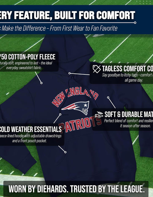 Load image into Gallery viewer, NFL Adult Gameday Hooded Sweatshirt - Poly Fleece Cotton Blend - Stay Warm and Represent Your Team in Style
