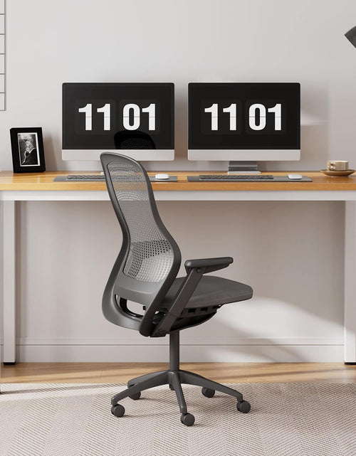 Load image into Gallery viewer, 55 Inch Large Computer Desk - Modern Simple Style Home Office Gaming Desk, Basic Writing Table for Study Student, White Metal Frame, Teak
