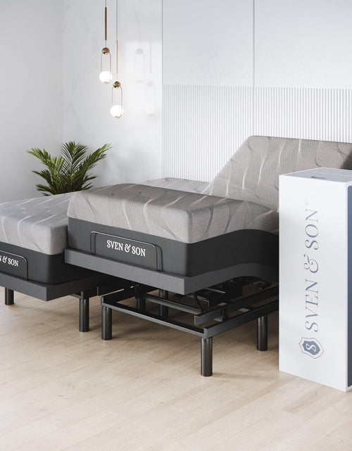 Load image into Gallery viewer, Harmony Adjustable Bed Base, Head and Foot Lift, Massage, Under-Bed Lights, USB, Gel Memory, Zero Gravity Smart Frame - Split King + 14 Inch Hybrid Spring Matt (Medium Soft)
