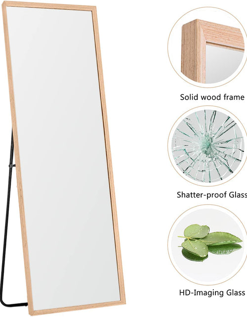 Load image into Gallery viewer, 65&quot;X22&quot; Full Length Mirror - Standing, Hanging or Leaning against Wall, Large Rectangle Bedroom Floor Mirror, Solid Wood Frame Wall-Mounted
