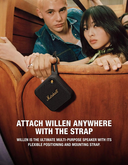 Load image into Gallery viewer, Certified Refurbished - Marshall - Willen BT Portable Speaker - Black &amp; Brass
