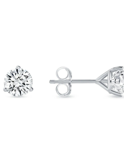 Load image into Gallery viewer, 1 Ct round Lab Created Grown Diamond Earrings 14K White Gold F/VS Martini Push
