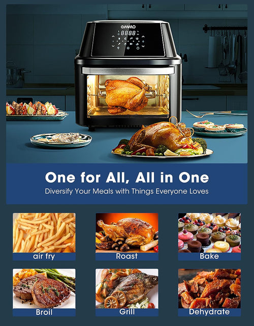 Load image into Gallery viewer, Air Fryer Oven 17-Quart,  1800W Countertop Air Fryer Toaster Oven Combo with Rotisserie &amp; Dehydrator, Digital Controls, 8 Presets, Rich Accessories &amp; Cookbook (40+ Recipes), ETL Certified
