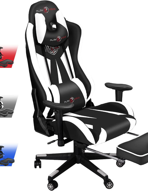 Load image into Gallery viewer, Gaming Chair with Footrest, Gaming Chairs, Comfortable Office Chairs Ergonomic Computer Gamer Chair with Headrest and Lumbar Support, High Back Gaming Chairs for Teens Adults, White
