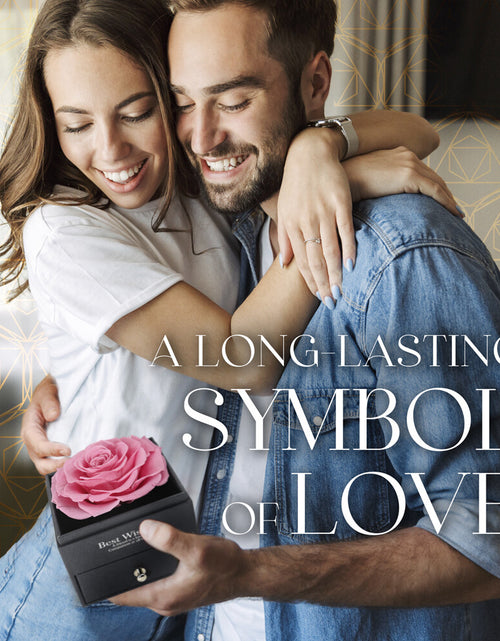 Load image into Gallery viewer, Glamour Boutique Preserved Rose in a Box with I Love You Necklace in 100 Languag
