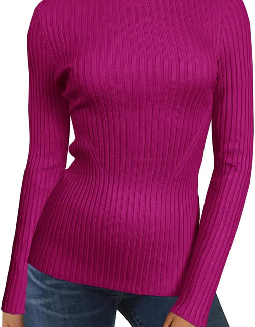 Load image into Gallery viewer, Turtleneck Ribbed Sweaters for Women Cute Sexy Knitted Warm Fitted Sweater
