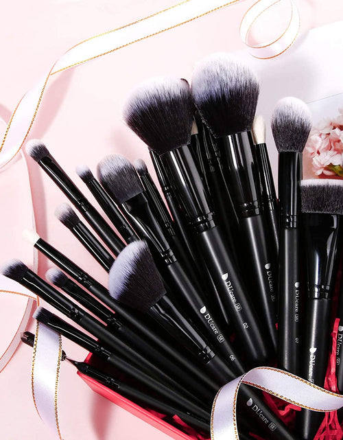 Load image into Gallery viewer, Professional Makeup Brushes Set 27Pcs Makeup Brush Set Premium Synthetic Kabuki Foundation Blending Face Powder Blush Concealers Eye Shadows Brushes
