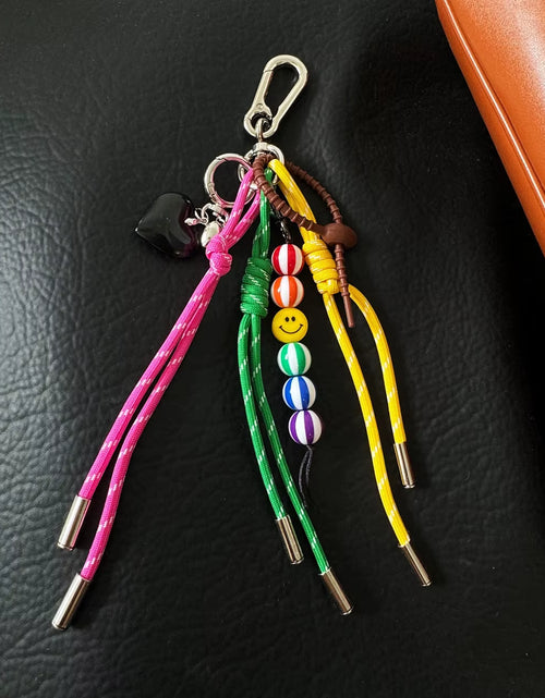 Load image into Gallery viewer, Handmade High-End Baseball Bag Charm Keychain Original Wind Chime Design for Sister Premium Customizable Promotional Carabiner
