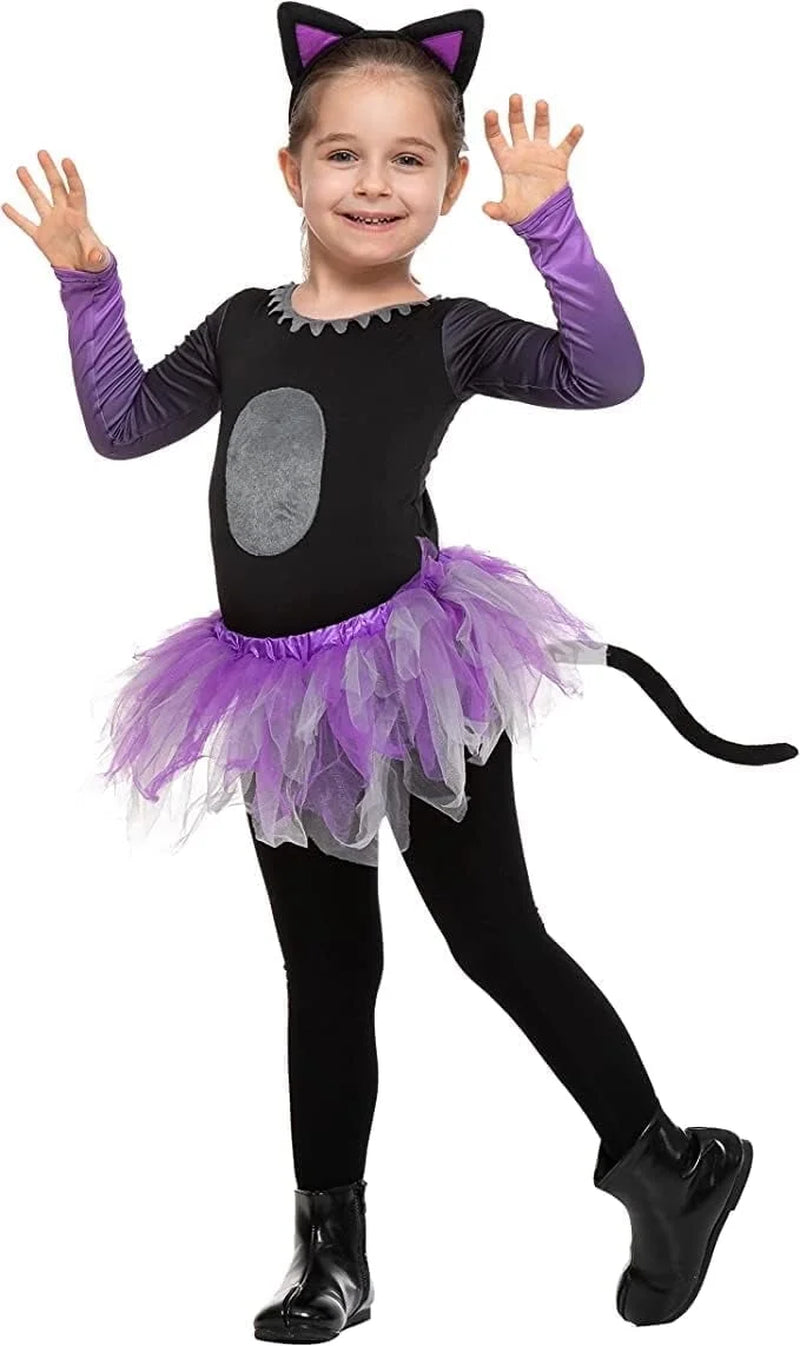 Halloween Children Girls Tutu Cat Skirt Cute Animal Costume for Kids Halloween Dress up Party