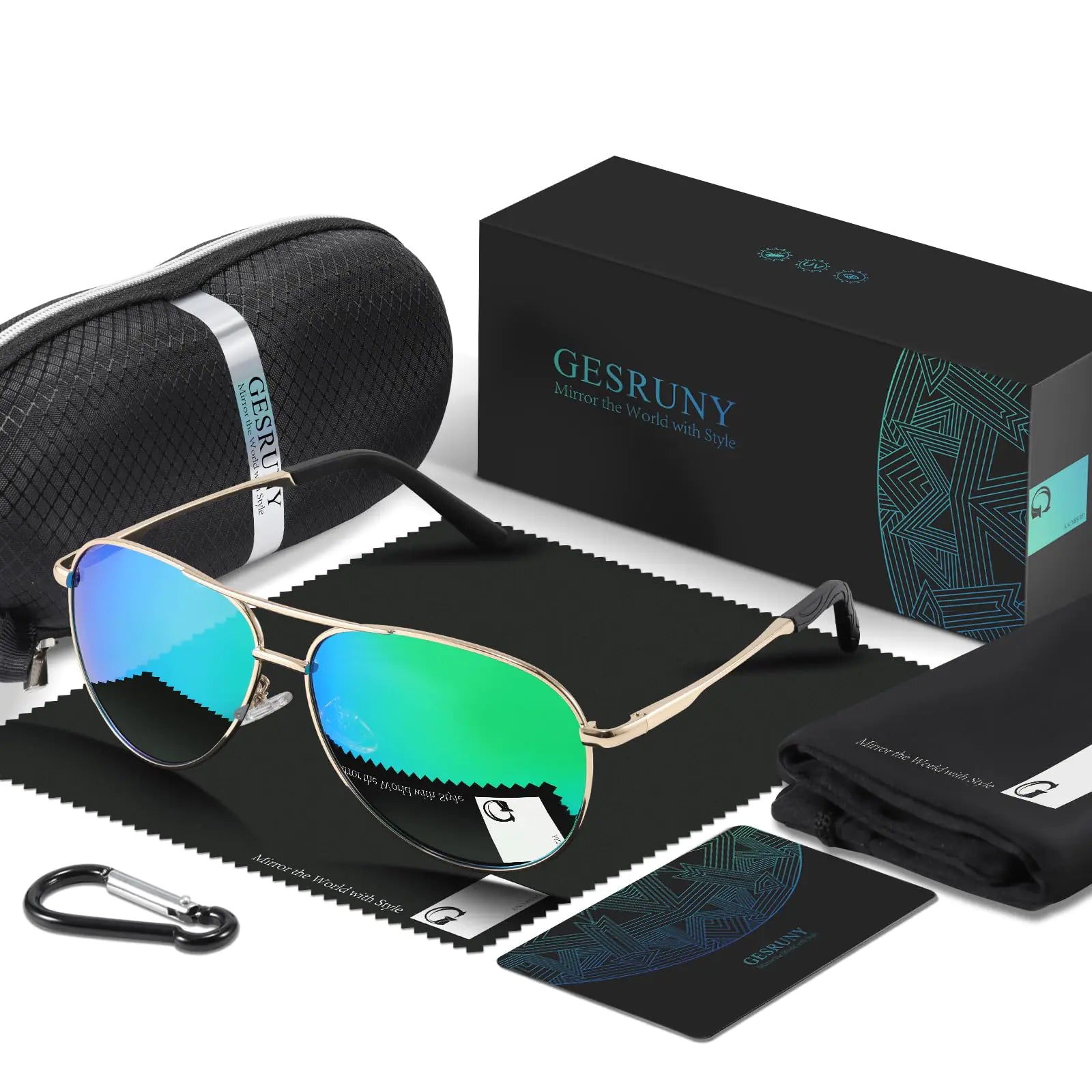 gesruny Polarized Aviator Sunglasses for Men Women- Classic Shades Retro Sun Glasses Driving Lightweight UV Protection