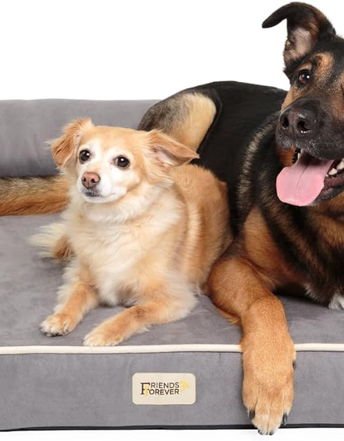 Load image into Gallery viewer, Chester Xx-Large Dog Bed - Orthopedic Memory Foam Mattress, Calming Couch Bed, Wall Rim Pillow, Water Resistant Liner, Washable Cover, Non-Slip Bottom, Grey
