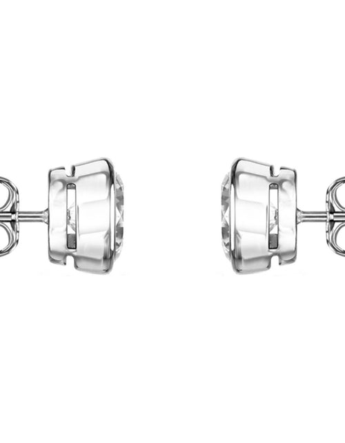 Load image into Gallery viewer, 1/2 Ct round Lab Created Grown Diamond Earrings 18K White Gold D/VVS Bezel Push
