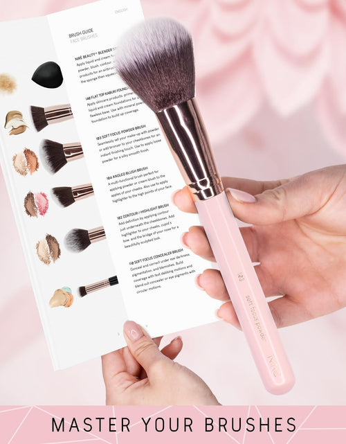 Load image into Gallery viewer, Beauty 15Piece Award Winning Pink Makeup Brushes: Pink Makeup Brush Set with Case, Makeup Sponge, Brush Cleaner, Guide, Gift Box
