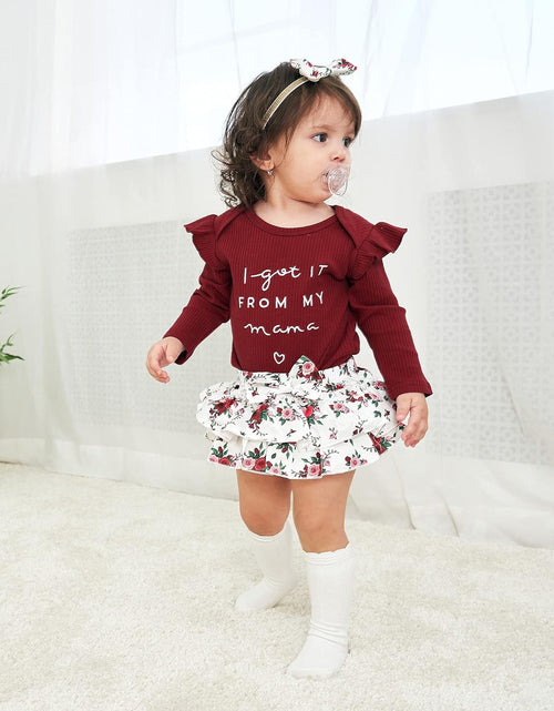Load image into Gallery viewer, Newborn Infant Baby Girl Clothes Outfits Romper Baby Girl Skirt Set Floral Baby Clothes for Girls Fall Winter
