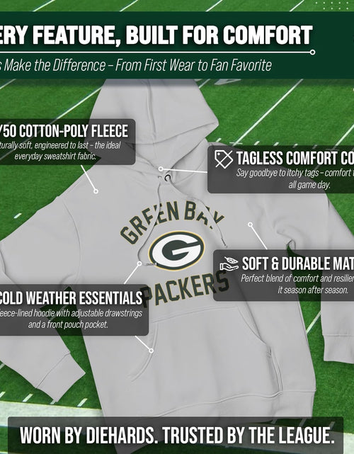 Load image into Gallery viewer, NFL Adult Gameday Hooded Sweatshirt - Poly Fleece Cotton Blend - Stay Warm and Represent Your Team in Style
