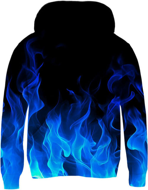 Load image into Gallery viewer, Blue Smoke Hoodies for Boys Fall Winter Clothes 7-8 Years Girl Sweatshirt Fashion Fire Sweater Kids Long Sleeves Pullover with Design
