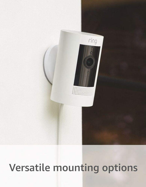 Load image into Gallery viewer, Stick up Cam Plug-In | Weather-Resistant Outdoor Camera, Live View, Color Night Vision, Two-Way Talk, Motion Alerts, Works with Alexa | White
