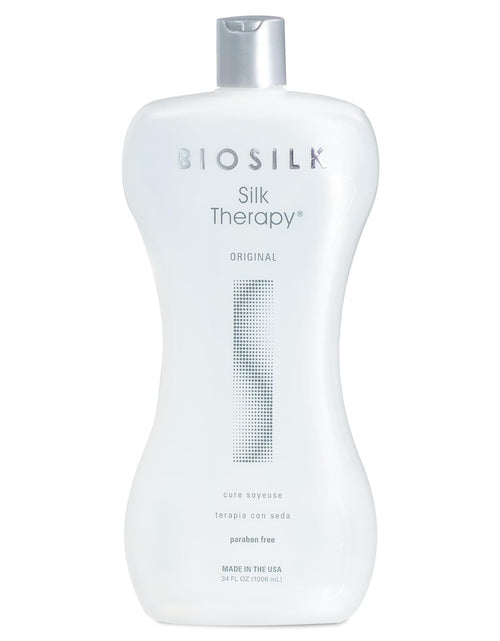 Load image into Gallery viewer, Silk Therapy Original, Reconstructing Treatment for Adding Shine &amp; Helping Prevent Split Ends, Sulfate, Paraben, &amp; Cruelty-Free, 34 Oz

