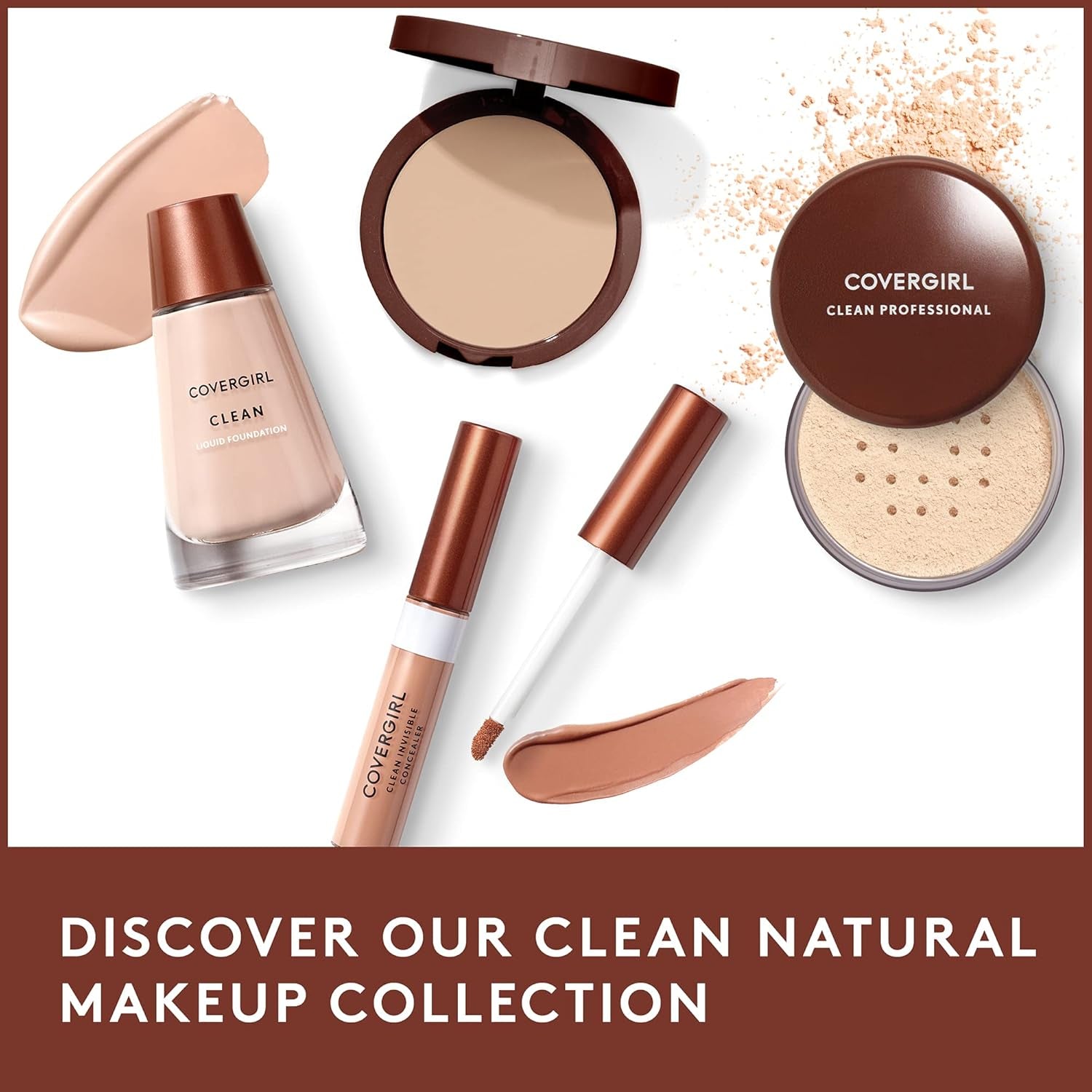 , Clean Makeup Foundation, Natural Beige, 1 Oz, 1 Count (Packaging May Vary)